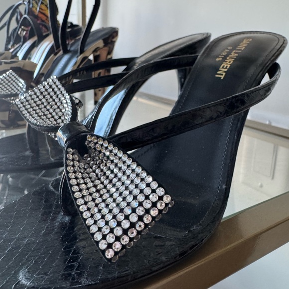 Saint Laurent Black Leather Sandals - Picture 4 of 4